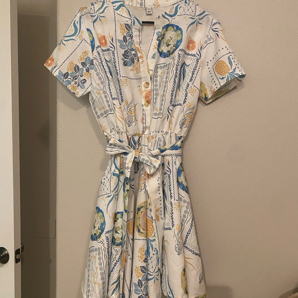 Chicwish Cream Mini Sundress with Notched Collar